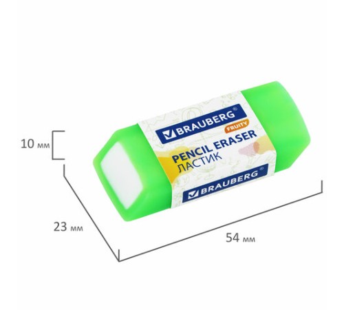 Ластики полупрозрачные BRAUBERG FRUITY НАБОР 4 штуки, размер ластика 54х23х10 мм, упаковка блистер, 271343