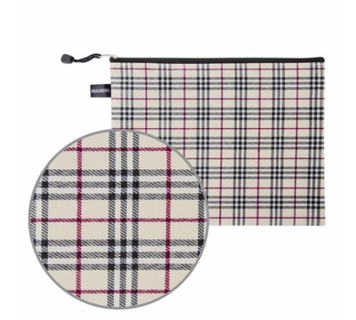 Папка-конверт СУПЕР КОМПЛЕКТ на молнии, 6 штук (А4 - 2 шт., А5 - 4 шт.), ткань в клетку, BRAUBERG, 271350