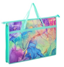 Папка для рисунков и чертежей с ручками BRAUBERG А3, пластик, молния сверху, 