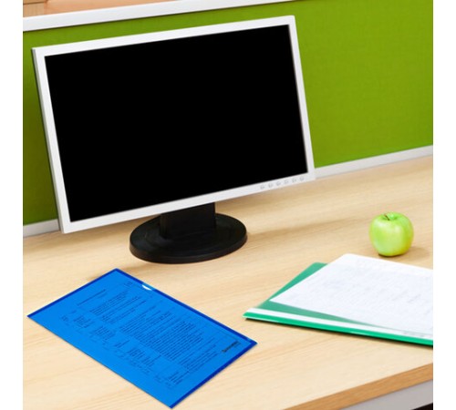 Папка-уголок жесткая А4, синяя, 0,15 мм, BRAUBERG EXTRA, 271702