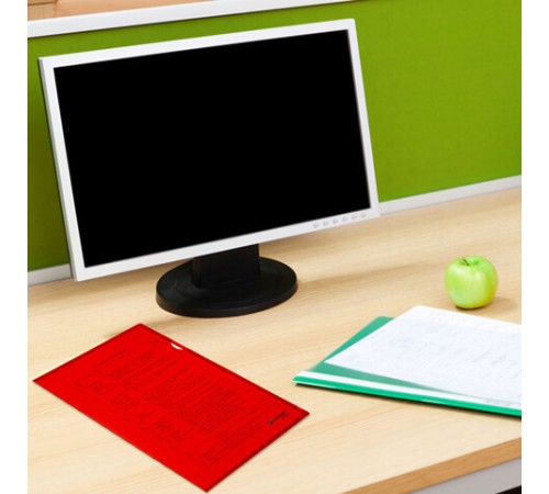 Папка-уголок жесткая А4, красная, 0,15 мм, BRAUBERG EXTRA, 271703