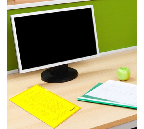 Папка-уголок жесткая А4, желтая, 0,15 мм, BRAUBERG EXTRA, 271705