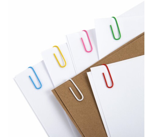 Скрепки STAFF 28 мм, цветные, 70 штук, 271708