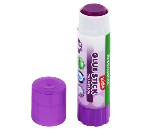 Клей-карандаш BRAUBERG KIDS 15 г, обесцвечивающийся после высыхания, 271711