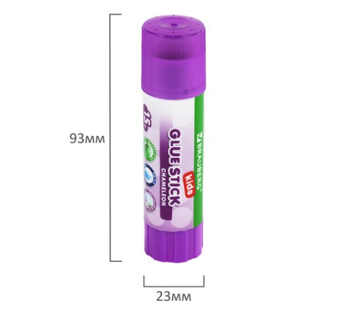 Клей-карандаш BRAUBERG KIDS 15 г, обесцвечивающийся после высыхания, 271711