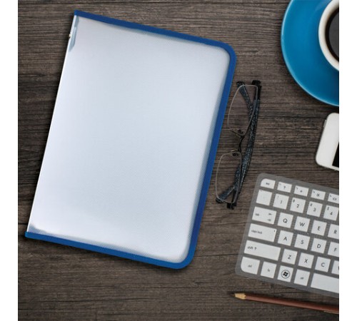 Папка для документов и тетрадей на молнии пластиковая BRAUBERG А4, 320х230 мм, прозрачная, 271713