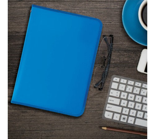 Папка для документов и тетрадей на молнии пластиковая BRAUBERG А4, 320х230 мм, синяя, 271715