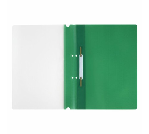 Скоросшиватель пластиковый с перфорацией STAFF, А4, 100/120 мкм, зеленый, 271717