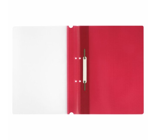 Скоросшиватель пластиковый с перфорацией STAFF, А4, 100/120 мкм, красный, 271718