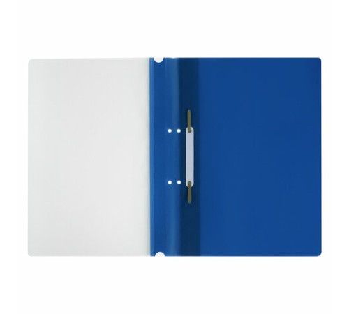 Скоросшиватель пластиковый с перфорацией STAFF, А4, 100/120 мкм, синий, 271719