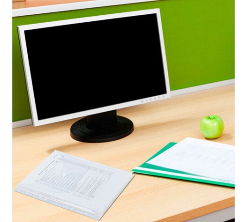 Папка-файл с перфорацией 1 штука с кнопкой БОЛЬШОЙ ВМЕСТИМОСТИ до 250 л., ПВХ 180 мкм, BRAUBERG, 271831