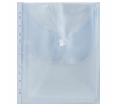 Папка-файл с перфорацией 1 штука с кнопкой БОЛЬШОЙ ВМЕСТИМОСТИ до 250 л., ПВХ 180 мкм, BRAUBERG, 271831