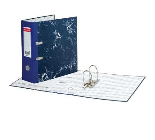 Папка-регистратор ШИРОКИЙ КОРЕШОК 90 мм, с мраморным покрытием, синяя, BRAUBERG, 271834