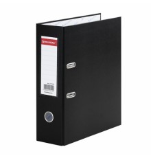 Папка-регистратор ШИРОКИЙ КОРЕШОК 90 мм с покрытием из ПВХ, черная, BRAUBERG, 271835