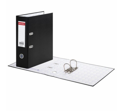 Папка-регистратор ШИРОКИЙ КОРЕШОК 90 мм с покрытием из ПВХ, черная, BRAUBERG, 271835