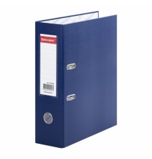 Папка-регистратор ШИРОКИЙ КОРЕШОК 90 мм с покрытием из ПВХ, синяя, BRAUBERG, 271836