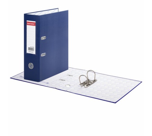 Папка-регистратор ШИРОКИЙ КОРЕШОК 90 мм с покрытием из ПВХ, синяя, BRAUBERG, 271836
