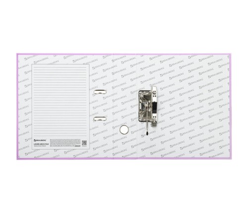 Папка-регистратор BRAUBERG PASTEL ламинированная, 75 мм, цвет лиловый, 271837