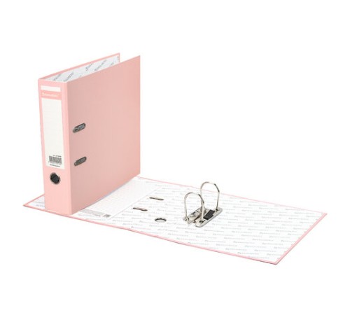 Папка-регистратор BRAUBERG PASTEL ламинированная, 75 мм, цвет персиковый, 271838