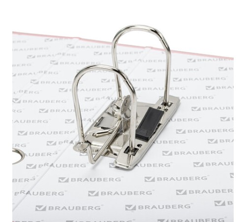 Папка-регистратор BRAUBERG PASTEL ламинированная, 75 мм, цвет персиковый, 271838