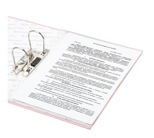 Папка-регистратор BRAUBERG PASTEL ламинированная, 75 мм, цвет персиковый, 271838