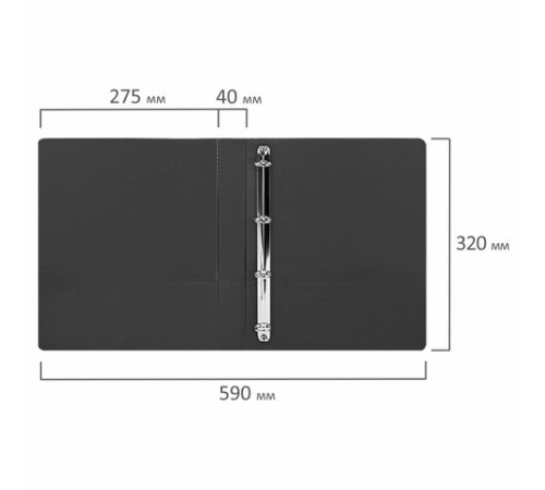 Папка на 4 кольцах, ПРОЧНАЯ, картон/ПВХ, BRAUBERG 