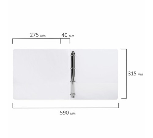 Папка ПАНОРАМА на 4 кольцах, ПРОЧНАЯ, картон/ПВХ, BRAUBERG 