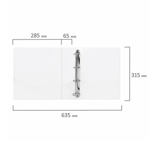 Папка ПАНОРАМА на 4 кольцах, ПРОЧНАЯ, картон/ПВХ, BRAUBERG 