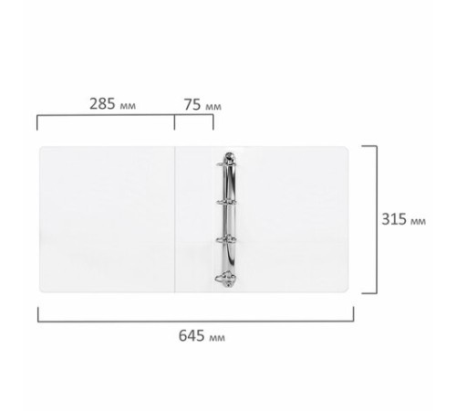 Папка ПАНОРАМА на 4 кольцах, ПРОЧНАЯ, картон/ПВХ, BRAUBERG 