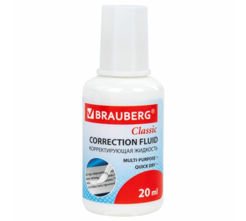 Корректирующая жидкость, 20 мл, ВЫГОДНАЯ УПАКОВКА, КОМПЛЕКТ 2 штуки в пакете, BRAUBERG 