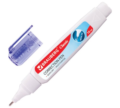 Ручка-корректор 10 мл ВЫГОДНАЯ УПАКОВКА, КОМПЛЕКТ 2 штуки, BRAUBERG CLASSIC, 271920
