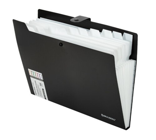 Папка-органайзер на кнопке 12 отделений, BRAUBERG 