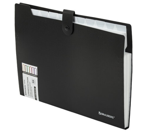 Папка-органайзер на кнопке 12 отделений, BRAUBERG 