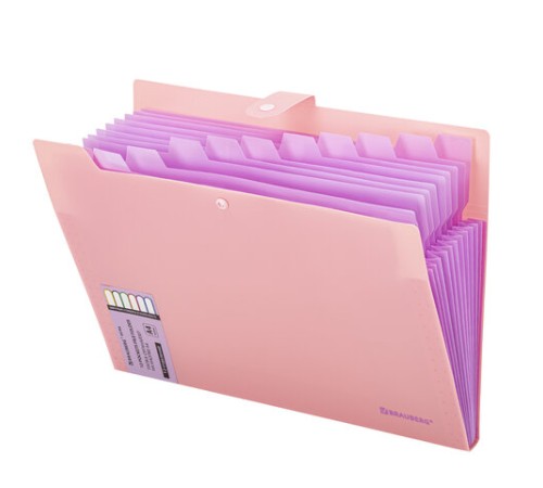 Папка-органайзер на кнопке 12 отделений, BRAUBERG 