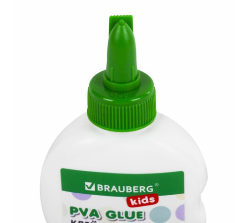 Клей ПВА, усиленный, BRAUBERG KIDS с супер-дозатором (для школы, хобби и творчества), 125 г, 271937