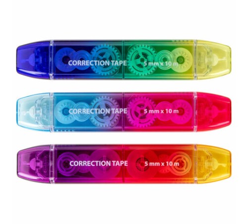 Корректирующая лента двусторонняя 5 мм x 10 м, КОМПЛЕКТ 3 штуки, BRAUBERG 