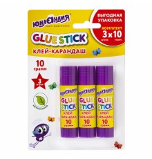 Клей-карандаш 10 г, выгодная упаковка, 3 шт. на блистере, ЮНЛАНДИЯ, 271943