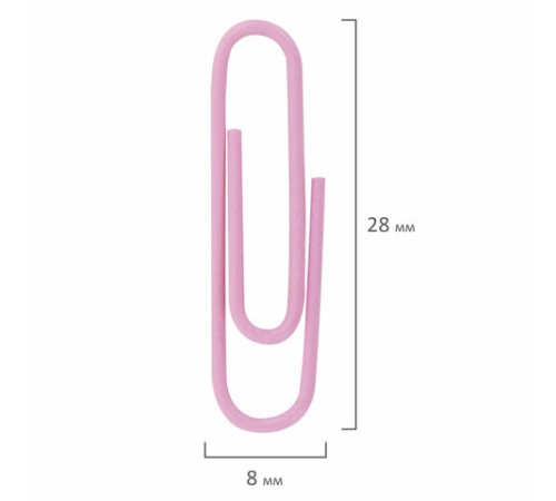 Скрепки BRAUBERG PASTEL, 28 мм, пастельные цвета, 100 шт., в пластиковой коробке, 271956