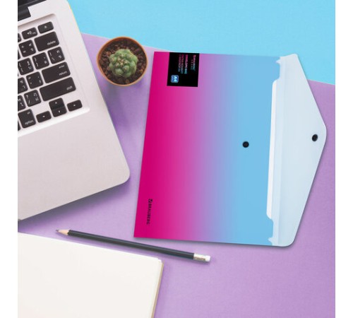 Папка-конверт с кнопкой BRAUBERG 