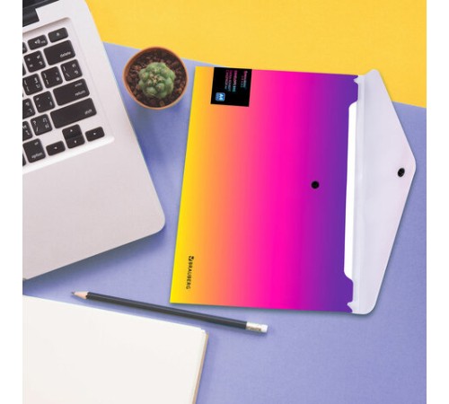 Папка-конверт с кнопкой BRAUBERG 