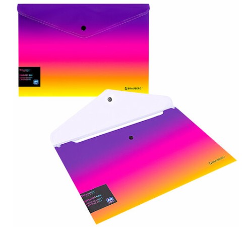 Папка-конверт с кнопкой BRAUBERG 