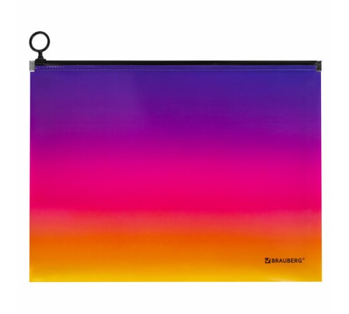 Папка-конверт расширяющаяся СУПЕР КОМПЛЕКТ 3 ШТ. на молнии BRAUBERG 
