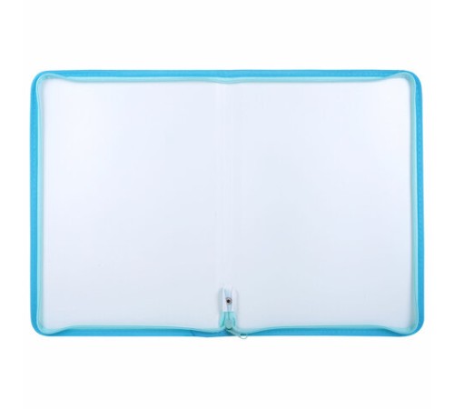 Папка объемная на молнии пластиковая BRAUBERG PASTEL, А4, 330х240 мм, 600 мкм, цвет аквамарин, 271970