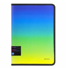 Папка объемная на молнии пластиковая BRAUBERG GRADE, А4, 330х240мм, 600мкм, зелено-голубой градиент, 271974