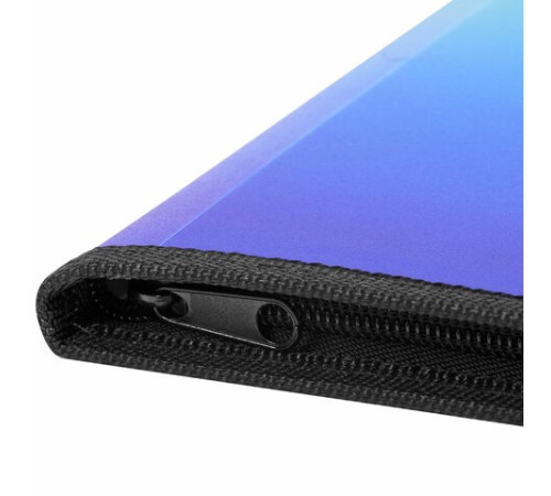 Папка объемная на молнии пластиковая BRAUBERG GRADE, А4, 330х240мм, 600мкм, зелено-голубой градиент, 271974