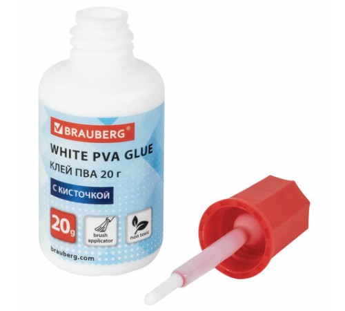 Набор клея BRAUBERG (клей-карандаш PVP 10 г, клей ПВА 45 г, клей ПВА 20 г с кисточкой), блистер, 271978