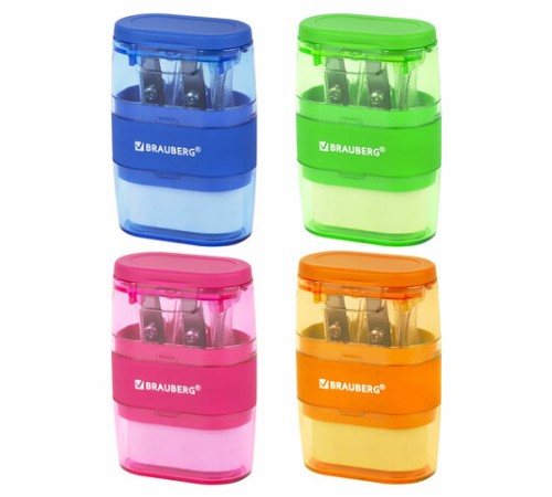 Точилка с ластиком 2 в 1 BRAUBERG 