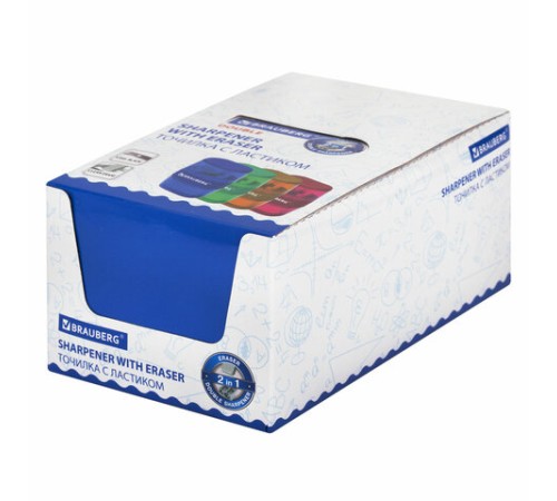 Точилка с ластиком 2 в 1 BRAUBERG 