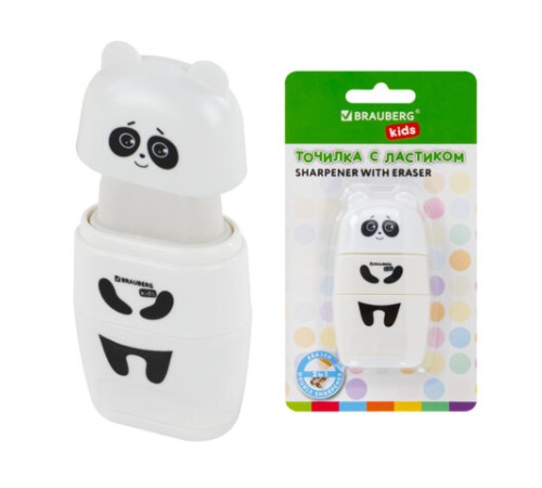Точилка с ластиком 2 в 1 BRAUBERG KIDS 