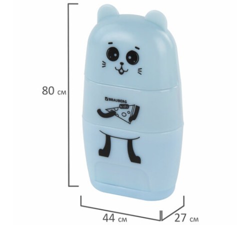 Точилка с ластиком 2 в 1 BRAUBERG KIDS 